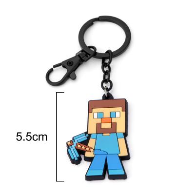 China Plastic My Soft Steve Plastic Weird Creepy Crystal Sword Hanging Key Chain PVC Buckle Key Chain Jewelery for sale