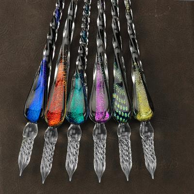 China Office & Retro Style Gift Pen Fashion School Handmade Crystal Calligraphy Star Dip Glass Pen for sale