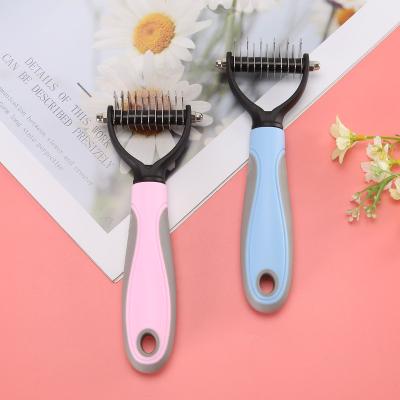 China Viable Pet Hair Comb Removal for Dogs Cat Fur Trimming Pet Dematting Comb for Curly Pet Fur Brush Long Tangled Hair for sale