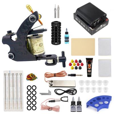 China Popular Wholesale Permanent Tattoo Coil Machine Set Copper Best Price Full Professional Tattoo Coil Machine Kit Full for sale