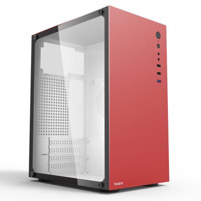 China Desktop All Aluminum Gaming Cabinet ATX Micro Tower PC Tempered Glass PC Gamer Computer Case Micro PC Gaming Case for sale