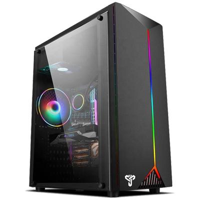 China High Quality Tempered Glass Cabinet Desktop PC Computer CPU Case RGB Computer Case ATX PC Case RGB Gaming Cabinet for sale