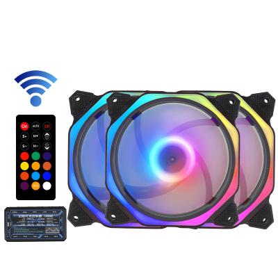 China Computer Case PC Cooler RGB Fan 120mm Fan Adjust IR Argb AURA SYNC Cooler RGB Mute Computer PC Case Cooling Fans for sale