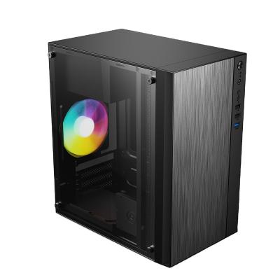 China Cheap Micro Computer Case USB3.0 Computer Case PC Gaming Case Tempered Glass PC Cabinet Towers ATX Desktop Computer Cases for sale