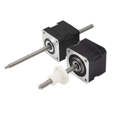 China 35LHS Series Six Wires 250N Force 2 Phase Nema14 No Captive & External Nut Hybrid linear Stepper Motors Linear Acuators for sale