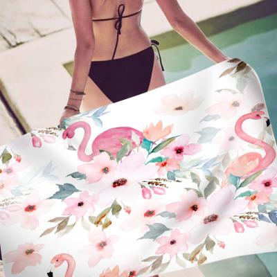 China Flamingo Beach Towel Incredibly Soft Super QUICK DRY Microfiber Absorbent Beach Towel Large For Travel Pool Softness Towel Beach for sale