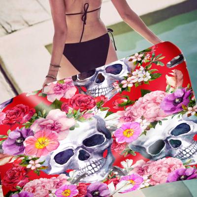 China Super Absorbent Skeleton Quick Dry Super Rise Super Absorbent Quick Dry Beach Towel Sand Flower Sand Flower Beach Towel Microfiber Beach Towel for sale