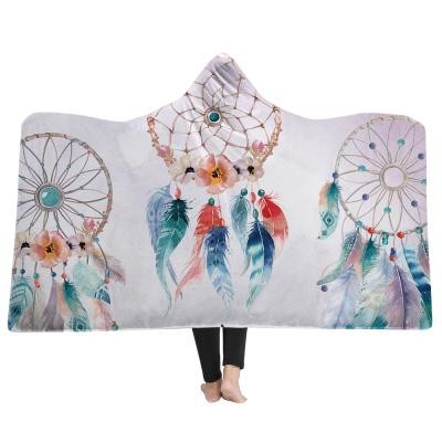 China Amazon Dreamcatcher Flannel Fleece Wearable Custom Printed Sherpahoodblanket for sale