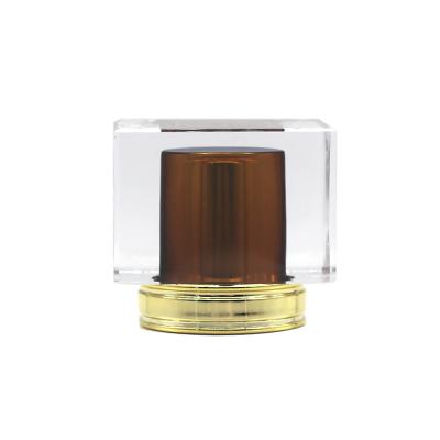 China Non spill wholesale luxury square surlyn perfume cap clear transparent capsules for sale