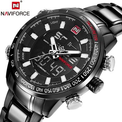 China Day/Date Mens Quartz Watches NAVIFORCE 9093 Fashion Top Brand Sports Watch Man Digital LED Waterproof Watch for sale