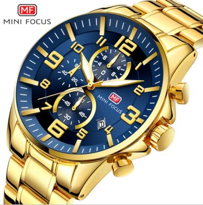 China MINI FOCUS 0278G Men's Waterproof Multi-Function Business Chronograph Sports Watches Male Quartz Chronograph Watch for sale