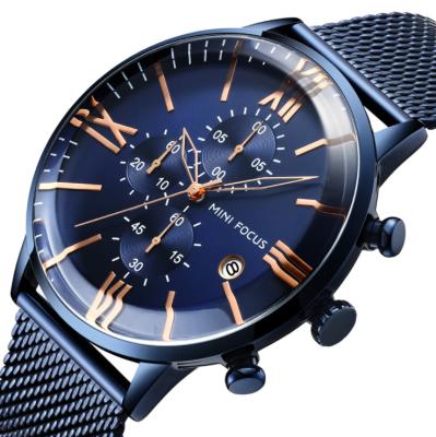 China MINI Chronograph FOCUS Fashion Watches Multifunctional Men Chronograph Watch Waterproof 0236G Steel Calendar for sale