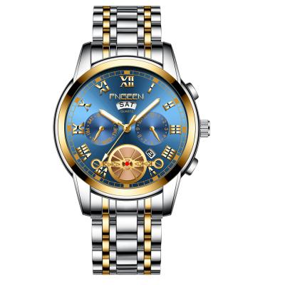 China FNGEEN Full Fashion Quartz Tourbillon Calendar Multifunctional Wristwatches Men Fashion Watch 4001 for sale