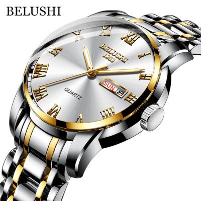 China BELUSHI 556 New Full Calendar Men's Automatic Quartz Watch Watches Stainless Steel Luxury Waterproof Trend for sale