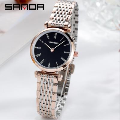 China Fashion new women's fashion watches day/date SANDA1046 Diamond Waterproof Ladies Watch creative simple for sale