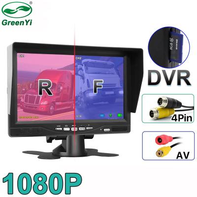 中国 GreenYi AHD Recording DVR 7 Inch Car Monitor with 1920*1080P Vehicle Rear View Camera for Truck Bus Support SD Card AP732-P638-1080P 販売のため