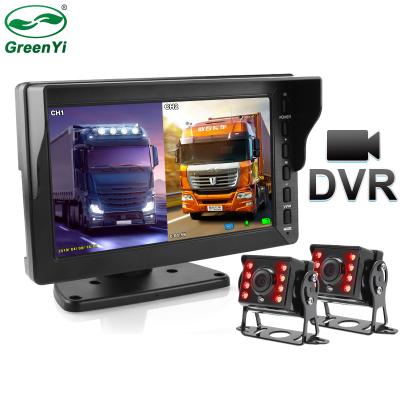 China GreenYi 8 Inch Waterproof AHD 1080P Recording DVR Truck IR Car Rear View Camera Vehicle Monitor IPS Sunshade Support SD Card Mirror for sale