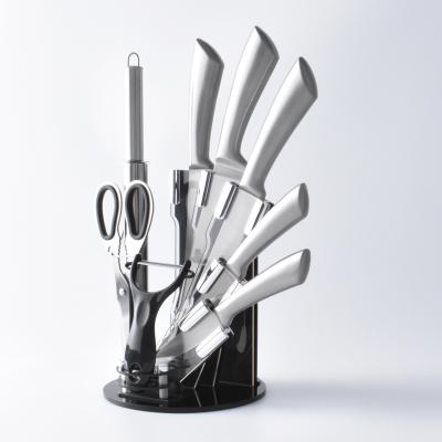 China Sustainable Top Quality 7/8/8/5/3.5 Inch Stainless Steel Kitchen Cooking Knife Set With Stand for sale