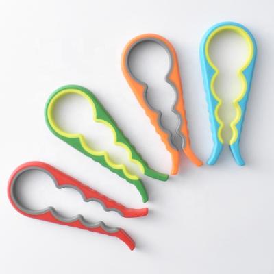 China Viable Colorful Plastic Easy 4 In 1 Multi Function Jar Can Opener Bottle Opener for sale