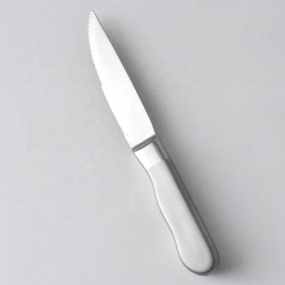 China Viable Mirror Cutlery Steak Knife Stainless Steel Shiny Steak Knives Design Hollow Handle for sale