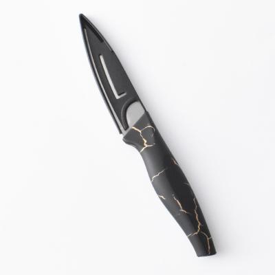 China Customized Viable Steel Multi-Functional Knife Black Peeling Knife Cheap Black Steel Paring Knife for sale