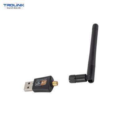 China Hot Selling Trolink Computer USB WiFi Programmable Dongle Computer 600Mbps USB WiFi Adapter Dongle Dual Band Antenna for sale