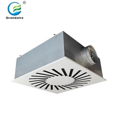 China Installtion Easy Air Condition Ceiling Ventilation Steel Adjustable Blades Swirl Diffuser With Insulated Plenary Box And Damper for sale