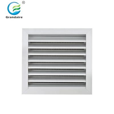 China Modern Aluminum HVAC Ventilation Oustside Wall Air Natural Anodized Waterproof Louvre With Bird Mesh for sale