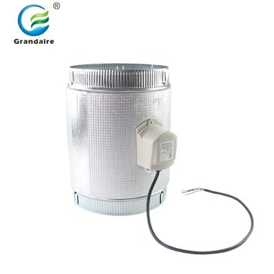 China With heat insulation cotton to reduce tempreature loss HVAC Galvanized steel circular auto round air duct volume control electric motorized barrel damper with 240v motor for sale