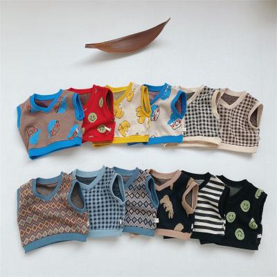 China Korean Clothing Knitted Anti-pilling Children's Vest Style Baby Sweater Girl And Boy's Baby Sweater Autumn Sweater Vest for sale