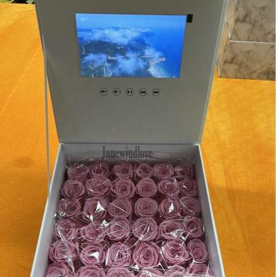 China High Quality Preserved Agriculture LCD Video Gift Rose Box Presentation Box Custom Video Brochure Greeting Card Module for sale