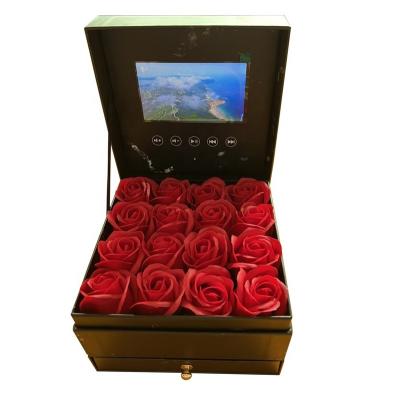 China Europe Flower Box With Videos Light Upload Your Video To Paper Craft LCD Screen Drawer Gift Box Packing Flower Box With Drawer » for sale