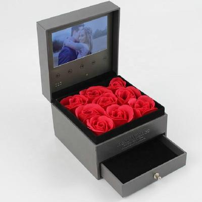 China Recycled Materials Box Video For Gift LCD Video Brochure Box Flower Video Box for sale