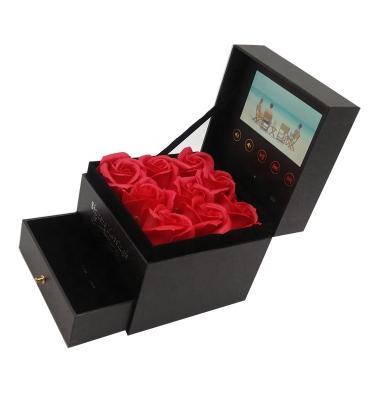 China Recycled Visual Gift Box Marble Materials Marble Materials LCD Screen Display Brochure Box for sale