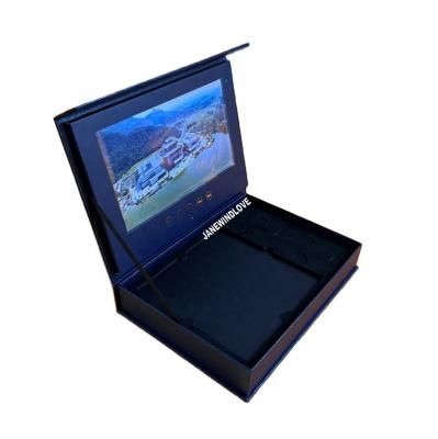 China Blue agriculture ring box with visual lcd name card business gift for women gift boxes with led screen custom dropshipping for sale