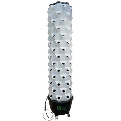 China 65L 14 Schichten 112 Pflanzenlöcher PP Indoor Hydroponic Tower System mit 6 Stück LED Wachstumslicht zu verkaufen