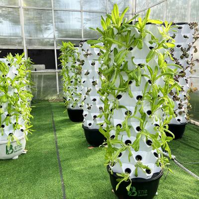 China 65L 10 Layers 80 Plant Holes Vertical Hydroponic System Hydroponic Growing Tower For Efficient Indoor Planting for sale