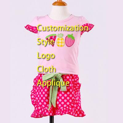 China 100% Custom Girls Kids Infants Toddler Baby Summer Cotton Casual Short Sleeve Cute Worsted Teen Clothing for sale