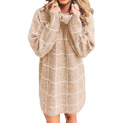 China Breathable Clothing Wholesale Winter Women's Loose Collar Sweater Dress For Ladies for sale