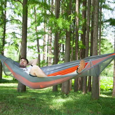 China 210T Nylon Outdoor Camping Waterproof Portable Anti Mosquito Hanging Hammock With Mosquito Netting for sale