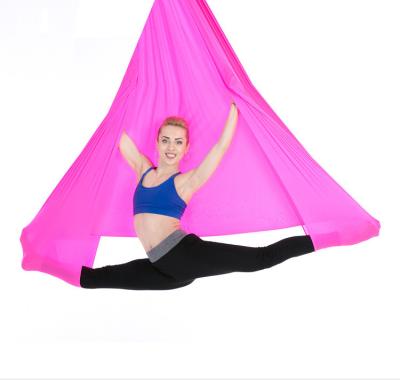 China Durable Elastic Hammock Indoor Aerial Silk Anti-Gravity Yoga Knotless Hammock with Buckle and Rope for sale