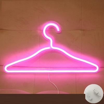 China Mordern Clothing Store Clothes Neon Lamp Hanger Creative Custom Neon Light Products for sale