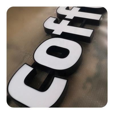 China Custom Bar Fast Delivery Backlit Letter Led Light Size Stainless Steel Letter Mail Company Logo Sign for sale