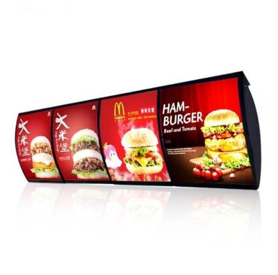 China Hot Selling Ultra Thin Outdoor And Indoor LED Menu Wall Mounted LED Menu Light Box Sign Board Arc Chef Menu Sign Board Price Lists for sale