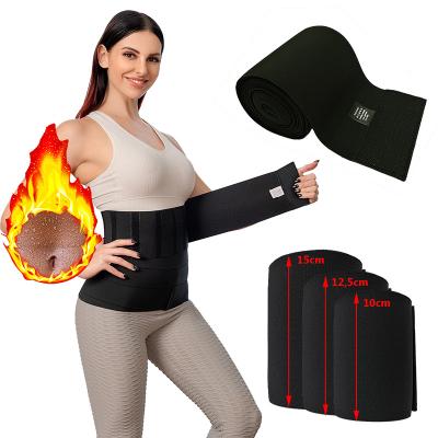 China Viable in Zipper Waist Trainer For Women Tummy Wrap Waist Trainer 3 Straps Running Sweat Wrap for sale