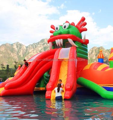 China New design inflatable water park inflatable monster water slide with pool combo for kids and adult for sale