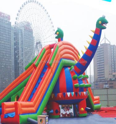 China Dinosaur inflatable water slide swimming pool big inflatable water park land playground for sale