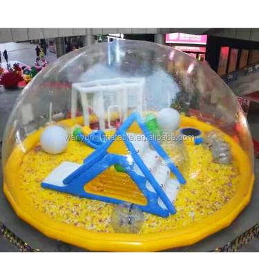 China Inflatable transparent bubble tent soft playground, ball pool for kids rental, play center for sale