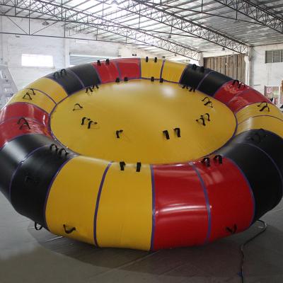 China Diameter 4-6m inflatable flying disco boat inflatable rotating water toys disco boat UFO boat 8 sets/10sets/12sets for sale