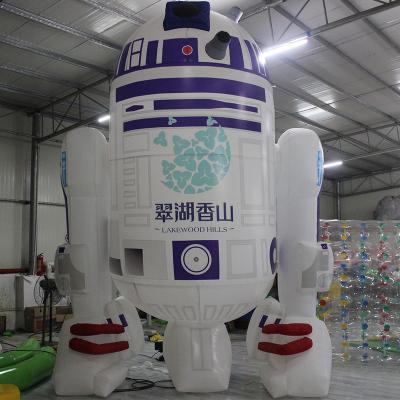 China Most Popular White Inflatable Robot Model Pvc Tarpaulin Robot Customized Large Inflatable Robot for sale